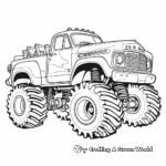 Simplified Kids-Friendly Police Monster Truck Coloring Pages 1