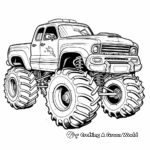 Simplified Kids-Friendly Police Monster Truck Coloring Pages 2