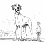 Simplistic Great Dane Coloring Pages for Children 2