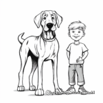 Simplistic Great Dane Coloring Pages for Children 3