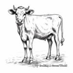 Simplistic Jersey Cow Coloring Pages for Calmness 2