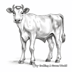 Simplistic Jersey Cow Coloring Pages for Calmness 4
