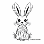 Simplistic Rabbit Spirit Animal Coloring Pages for Children 2