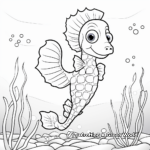 Simplistic Seahorse Coloring Pages for Young Children 2