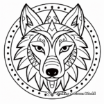 Simplistic Wolf Mandala Coloring Pages for Kids 1