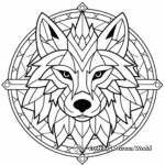 Simplistic Wolf Mandala Coloring Pages for Kids 2
