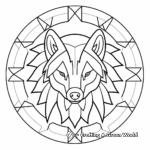 Simplistic Wolf Mandala Coloring Pages for Kids 3