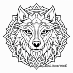 Simplistic Wolf Mandala Coloring Pages for Kids 4