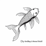 Single Koi Fish Coloring Pages for Minimalists 1