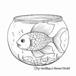 Sketched Fish in a Bowl Coloring Page 3