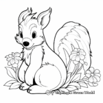 Skunk and Flowers Coloring Pages 1