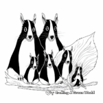 Skunk Family Coloring Pages: Mother and Babies 2