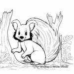 Skunk in a Forest Setting Coloring Pages 1