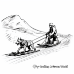 Sled Dog at Work: Pulling Sledge Coloring Pages 2