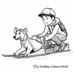 Sled Dog at Work: Pulling Sledge Coloring Pages 4