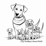 Sled Dog Family Coloring Pages: Parents and Puppies 3