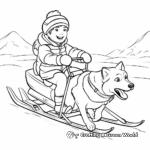 Sledding Race With Siberian Huskies Coloring Pages 2
