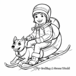 Sledding Race With Siberian Huskies Coloring Pages 3