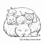 Sleeping Cats and Dogs Coloring Pages 1
