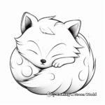 Sleeping Fox: Cute and Tranquil Coloring Pages 1