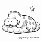 Sleeping Hippo Coloring Pages for Relaxation 1