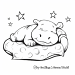 Sleeping Hippo Coloring Pages for Relaxation 2