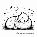 Sleeping Hippo Coloring Pages for Relaxation 3