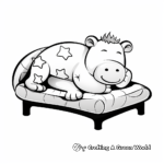 Sleeping Hippo Coloring Pages for Relaxation 4