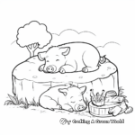 Sleeping Pigs Coloring Pages 2