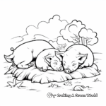 Sleeping Pigs Coloring Pages 4