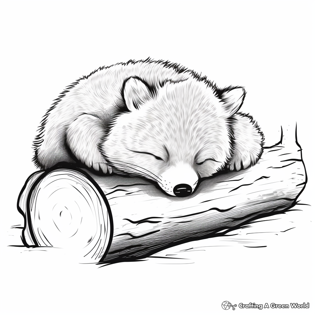 Sleeping Red Panda Coloring Pages 2