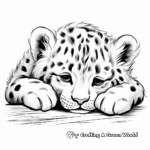 Sleeping Snow Leopard Coloring Pages For Younger Kids 1