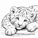 Sleeping Snow Leopard Coloring Pages For Younger Kids 2