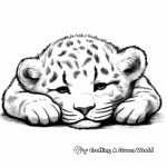 Sleeping Snow Leopard Coloring Pages For Younger Kids 3