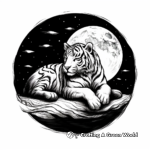 Sleeping Tiger Under the Moonlight Coloring Pages 1