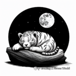 Sleeping Tiger Under the Moonlight Coloring Pages 2