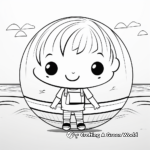 Small and Cute Beach Ball Coloring Pages for Kids 1