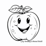 Smiling Apple Coloring Pages for Kids 1