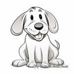 Smiling Basset Hound Coloring Pages for Kids 1