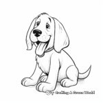 Smiling Basset Hound Coloring Pages for Kids 2