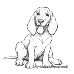Smiling Basset Hound Coloring Pages for Kids 4