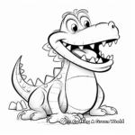 Smiling Crocodile Coloring Pages for Preschoolers 1