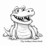 Smiling Crocodile Coloring Pages for Preschoolers 3