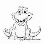 Smiling Crocodile Coloring Pages for Preschoolers 4