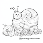 Snail Family Coloring Pages: Male, Female and Babies 3