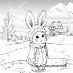 Snow Bunny on a Winter Day Coloring Pages 1