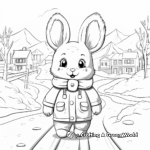 Snow Bunny on a Winter Day Coloring Pages 2