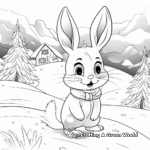 Snow Bunny on a Winter Day Coloring Pages 3