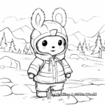 Snow Bunny on a Winter Day Coloring Pages 4
