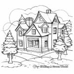 Snow-Covered Christmas Village Coloring Pages 2